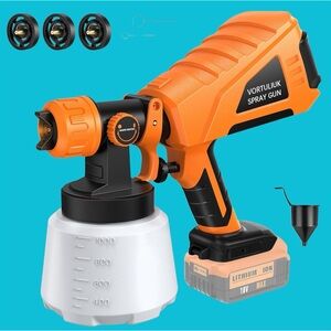 Cordless Paint Sprayer by Vortuliuk. Powered By Battery suitable for Dewalt 20v